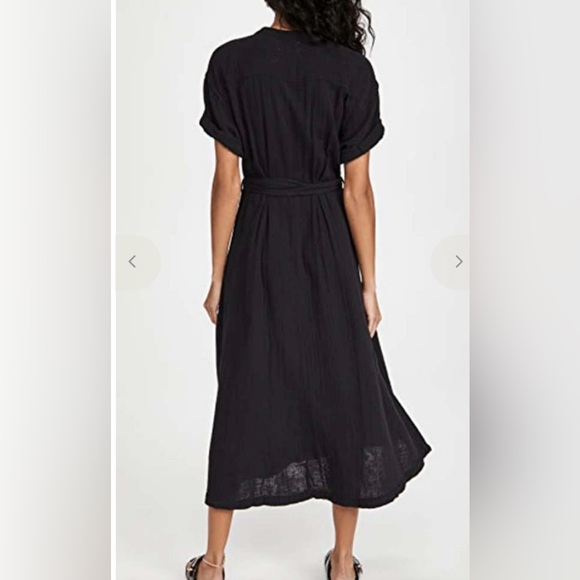 XiRENA Black Cotton Gauze Button-Up Tie Belt Maxi Dress - Picture 10 of 10
